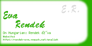 eva rendek business card